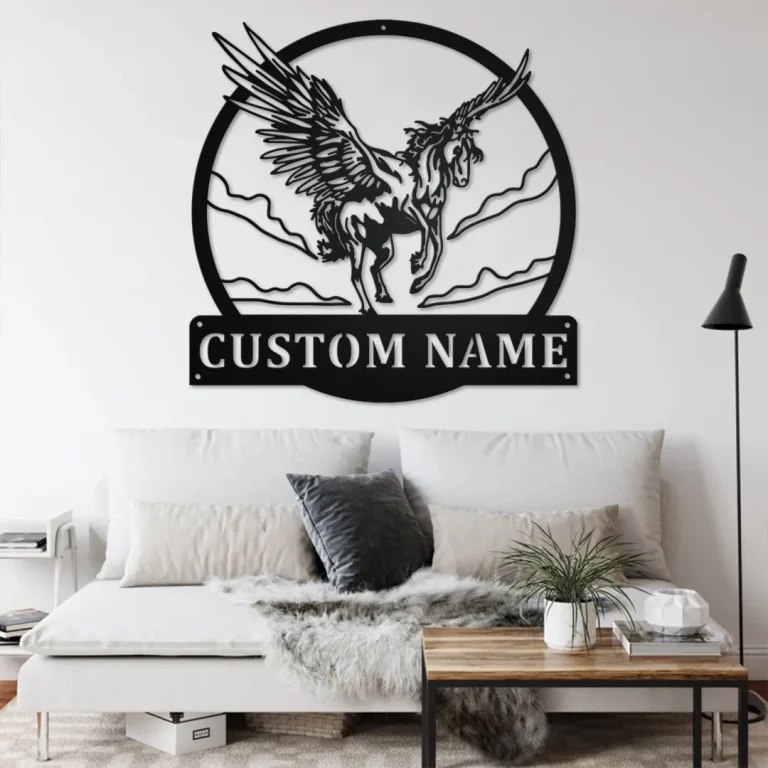 Custom Pegasus Metal Wall Art, Personalized Pegasus Name Sign Decoration For Room, Pegasus Home Decor, Custom Pegasus, Pegasus Metal Decor