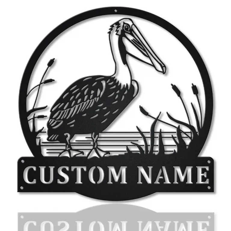 Personalized Pelican Monogram Metal Sign Art, Custom Pelican Metal Sign, Father's Day Gift, Wedding Gift