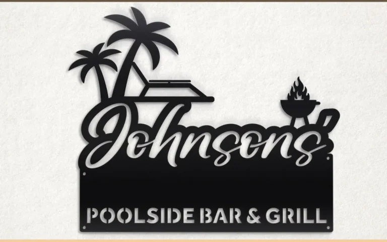 Personalized Pool Sign, Custom Pool Bar And Grill Sign, Christmas Gift, Personalized Metal Sign, Custom Pool Sign, Custom Poolside Decor