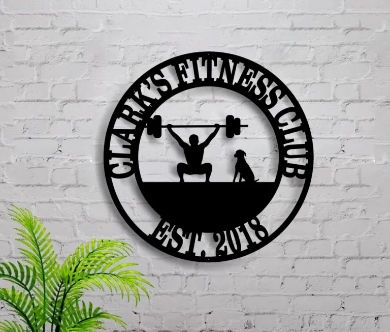 Gym Sign, Personalized Home Gym Sign, Dog Gym Metal Sign, Metal Wall Art, Metal Sign, Custom Metal Gym Sign, Home Gym Sign, Cross Fit Sign