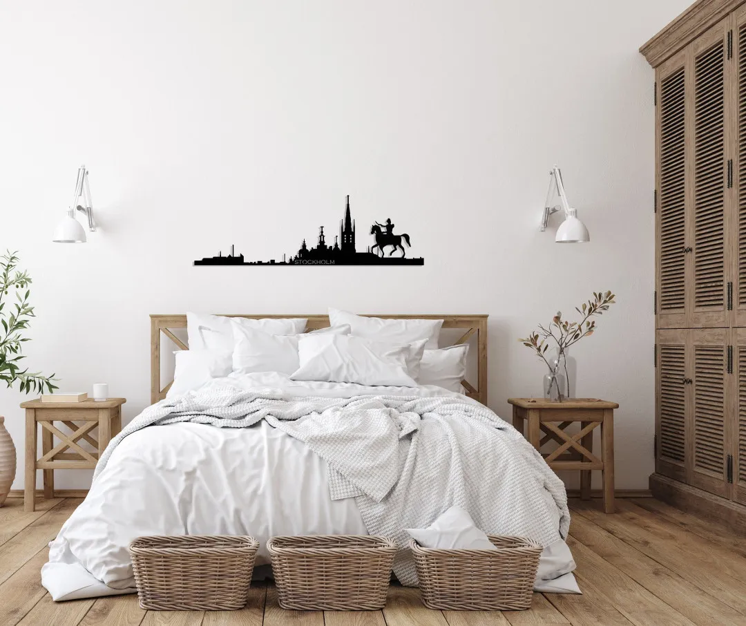 il_fullxfull.3636733713_gzya.webp Stockholm City Silhouette Metal Wall Art, Stockholm Skyline Metal Wall Decor, Home Living Room Decoration, Wall Hangings, Metal Art