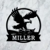 Metal Eagle Sign, Last Name Metal Sign, Eagle Home Decor, Eagle Wall Art, Eagle's Nest Monogram, Outdoor Decor, Personalized Sign, Metal