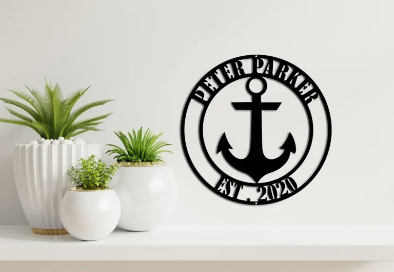 Personalized Anchor Metal Sign, Anchor Wall Decor, Metal Family Name Sign, Front Porch, Last Name Sign, Anchor Name Sign, Anchor Sign Metal