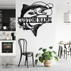 Custom Salmon Fish Metal Wall Art, Personalized Salmon Fish Name Sign Decoration For Room, Salmon Fishing Home Decor, Custom Salmon Fishing