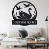 Custom Swan Metal Wall Art, Personalized Swan Name Sign Decoration For Room,swan Home Decor, Custom Swan, Swan Metal Decor, Swan Lover Gift