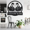 Custom Swan Couple Metal Wall Art, Personalized Swan Name Sign Decoration For Room,swan Home Decor, Custom Swan,swan Metal Decor,swan Couple