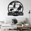 Custom Team Roper Cowboy Horse Metal Wall Art, Personalized Team Roper Name Sign Decoration For Room, Team Ropers Home Decor, Team Roper