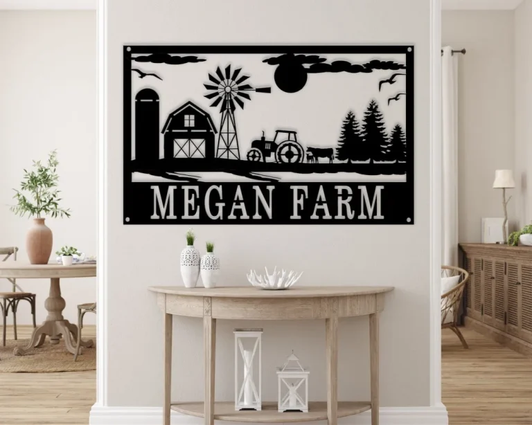 Metal Barn Sign - Custom Farm Metal Sign - Family Name Sign - Barn Metal Monogram - Farmhouse Christmas - Gifts For Dad - Cattle Farm Sign