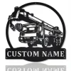 Personalized Crane Truck Monogram Metal Sign Art, Custom Crane Truck Metal Wall Art, Housewarming Outdoor Metal Sign