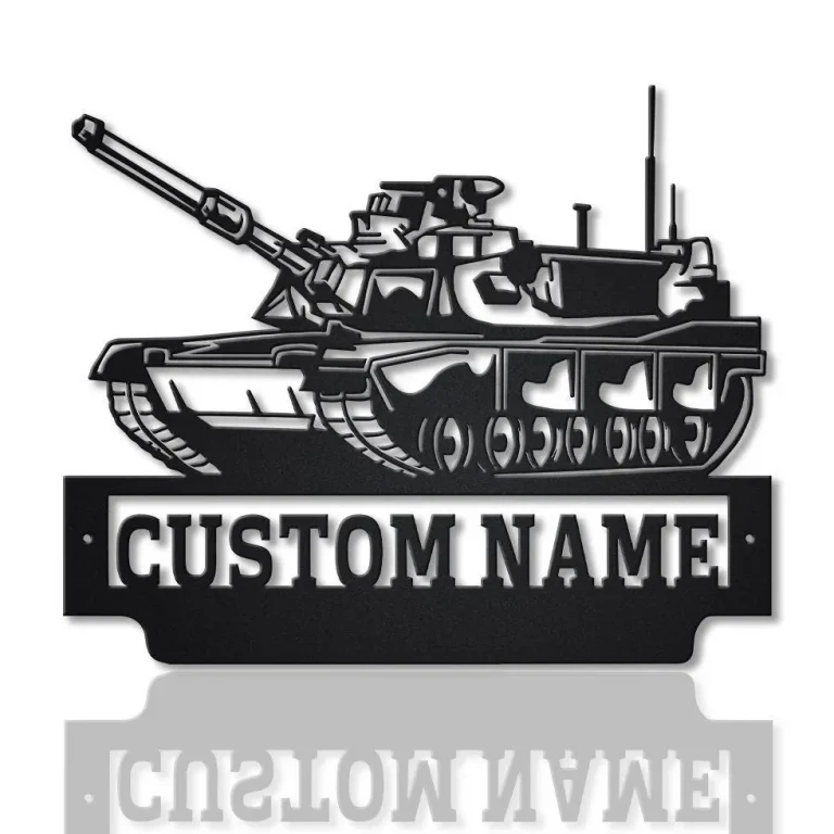 Personalized Us Military Tank Monogram Metal Sign Art, Custom Us Military Tank Metal Wall Art, Housewarming Outdoor Metal Sign