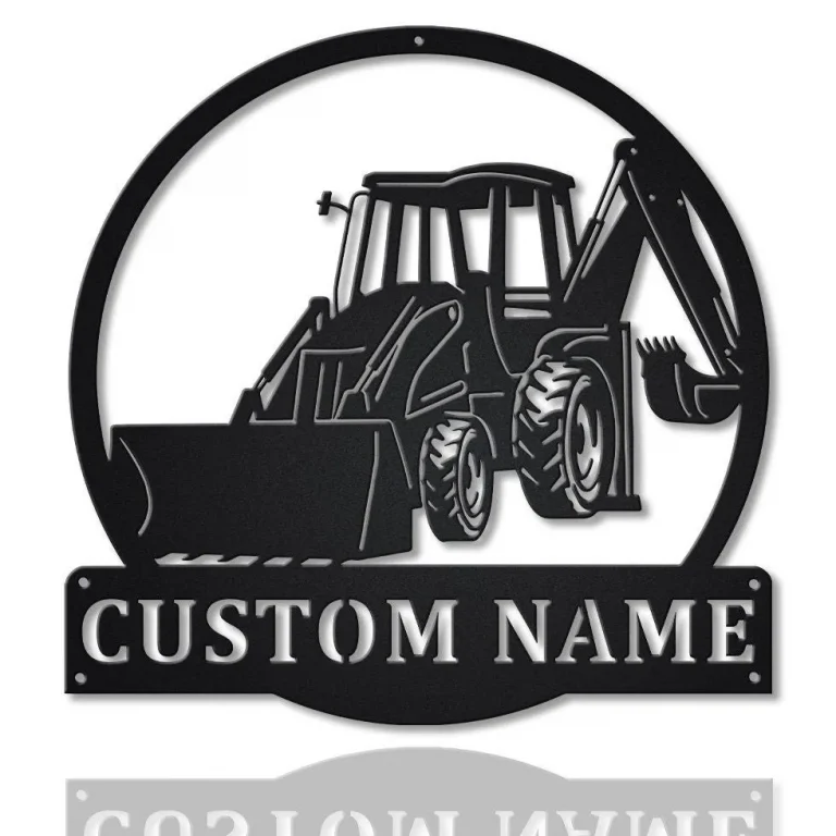 Personalized Bulldozer Excavator Monogram Metal Sign Art, Custom Bulldozer Excavator Metal Wall Art, Outdoor Metal Sign, Job Gift