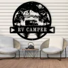 Rv Camp Metal Sign - Camp Monogram Sign - Metal Wall Art - Mountain Decor - Lake House Decor - Holiday Gift - Family Gift - Custom Name Sign