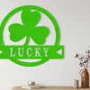 Metal Shamrock Sign - Gifts For Home - Shamrock Lucky Wall Sign - St. Patrick's Day Gifts - Welcome Sign - Living Room Decor - New Home Gift