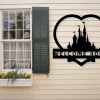 Welcome Castle Metal Sign - Family Welcome Sign - Castle Home Decor - Living Room Decor - Porch Decor - Door Hanger - Heart Sign - Home Gift