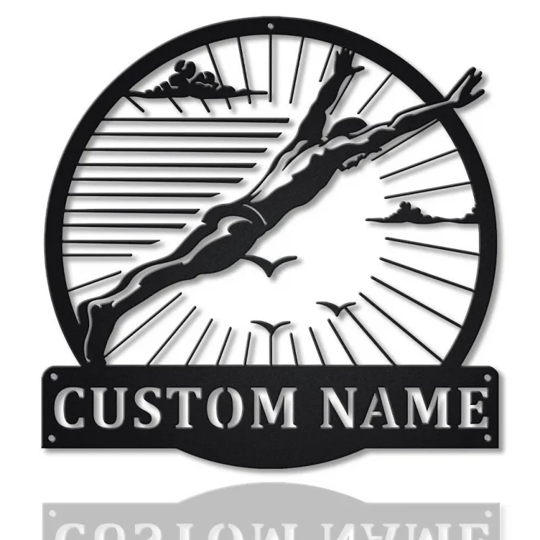 Personalized Cliff Diving Sport Monogram Metal Sign Art, Custom Cliff Diving Sport Metal Sign, Hobbie Gifts, Sport Gift, Birthday Gift