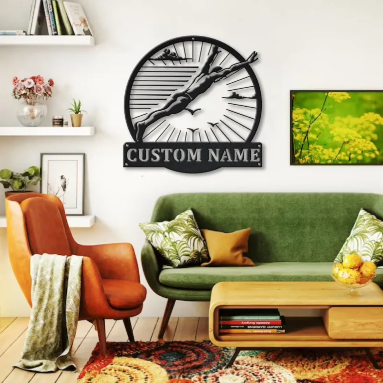 Personalized Cliff Diving Sport Monogram Metal Sign Art, Custom Cliff Diving Sport Metal Sign, Hobbie Gifts, Sport Gift, Birthday Gift