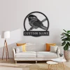 Personalized Chickadee Bird Monogram Metal Sign Art, Custom Chickadee Bird Metal Sign, Father's Day Gift, Pets Gift, Birthday Gift