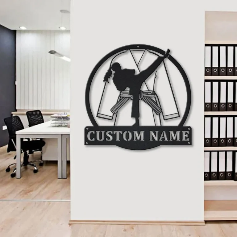 Personalized Karate Girl Monogram Metal Sign Art, Custom Karate Girl Sport Metal Sign, Hobbie Gifts, Sport Gift, Birthday Gift