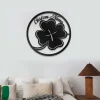 Custom Four Leaf Clover Patrick's Metal Wall Art With Led Lights, Personalized 4 Leaf Clover Name Sign Decoration, Shamrock Lucky Home Decor