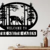 Deer Welcome Sign - Deer Wild Life - Family Name Sign - Outdoor Deer Sign - Nature Metal Decor - Deer Camp Sign - Cabin Decor - Custom Metal