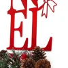 Noel Christmas Metal Sign With Wreath - Red, Christmas Decor, Decoration De Noel, Christmas, Christmas Signs