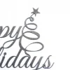 Happy Holidays Christmas Metal Sign - Silver, Metal Wall Art, Holiday Decorations, Christmas Gifts, Christmas