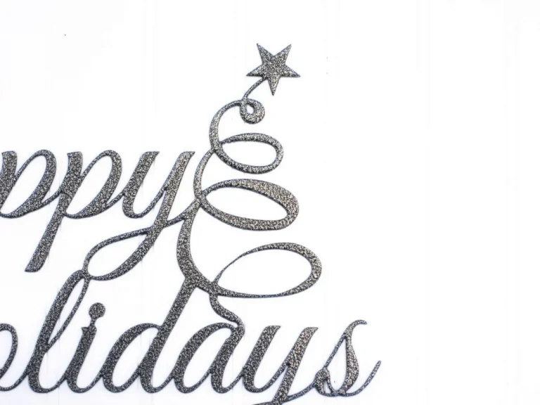 Happy Holidays Christmas Metal Sign - Silver, Metal Wall Art, Holiday Decorations, Christmas Gifts, Christmas