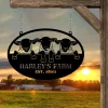 Sheep Farm Metal Sign Wall Art, Personalized Sheep Lovers Name Sign Decor, Custom Farmer Name Metal, Funny Lamb Sign, Sheep Farmhouse Metal