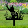 Cat Memorial Metal Stake, Personalized Cat Lovers Name Sign, Cat Memorial Marker Metal, Pet Grave Markers, Cat With Butterfly Garden Stake