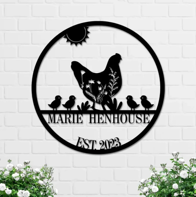 Chicken Farm Name Metal Decor, Custom Hen House Coop Sign, Personalized Farm Name Sign, Chicken Sign, Sign For Farm House, Animals Sign Art