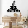 Coffee Cup Monogram Metal Sign Wall Art, Custom Coffee Decor Kitchen, Personalized Coffee Lover Name Sign, Coffee And Wine Bar Metal Art