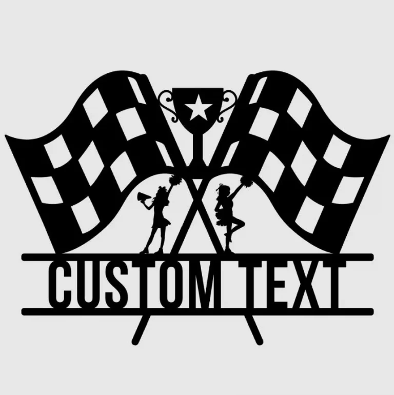 Car Racing Name Metal Sign Wall Art, Personalized F1 Flag Sign Decor, Custom Checkered Race Flags Metal, Racer Name Sign Home Decor