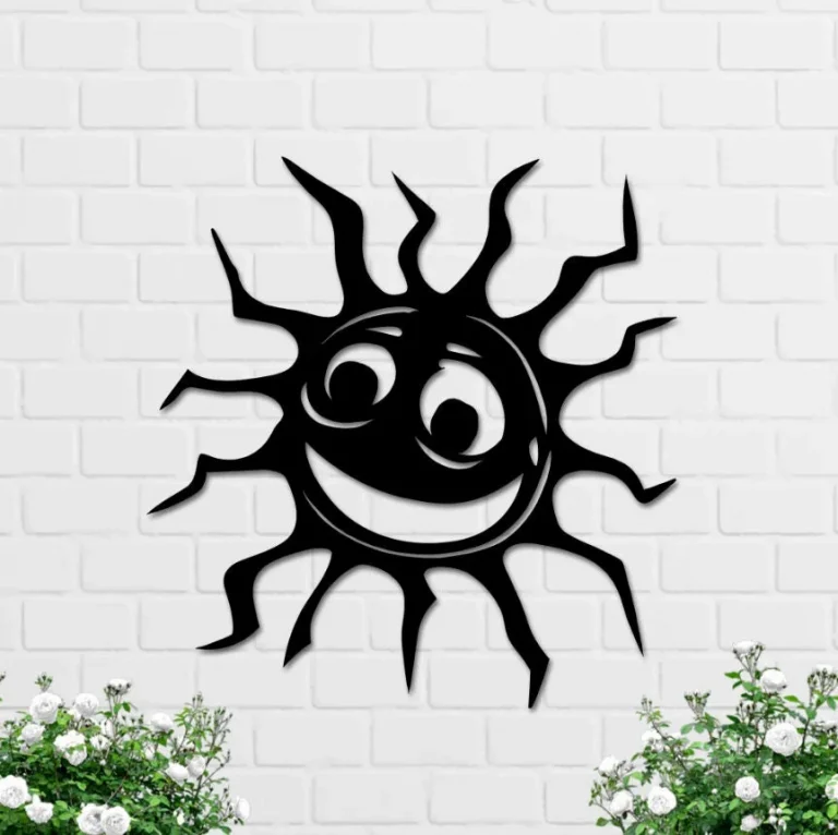 Whimsical Spiral Sun, Wacky Sun Sign Home Decor, Wacky Solar Sun Metal Wall Art, Patio Decor, Outdoor Decoration, Unique Metal Sun