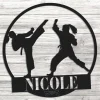 Girl Taekwondo Martial Arts Metal Sign Wall Art, Personalized Tae Kwon Do Name Sign Decor, Custom Martial Arts Metal Art, Karate Dojo Decor