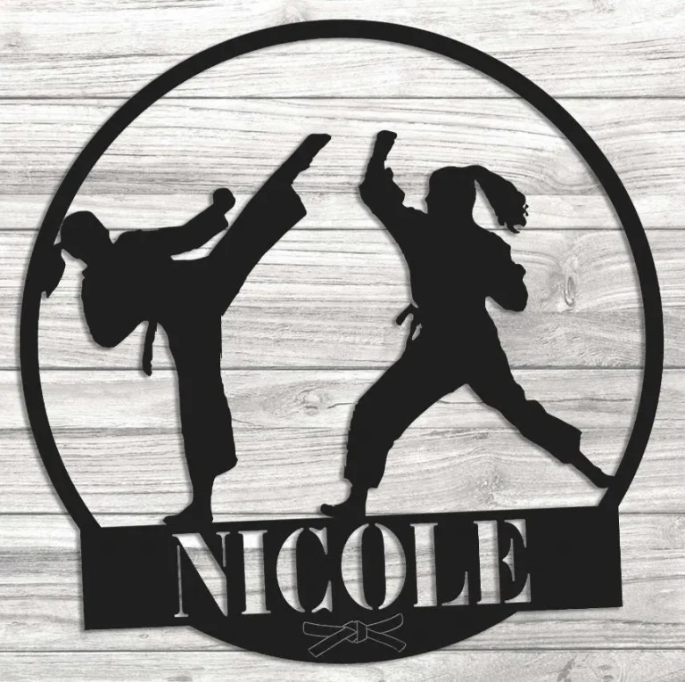 Girl Taekwondo Martial Arts Metal Sign Wall Art, Personalized Tae Kwon Do Name Sign Decor, Custom Martial Arts Metal Art, Karate Dojo Decor