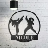 Girl Taekwondo Martial Arts Metal Sign Wall Art, Personalized Tae Kwon Do Name Sign Decor, Custom Martial Arts Metal Art, Karate Dojo Decor