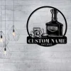 Bourbon Cigar Metal Sign Wall Art, Personalized Home Bar Pub Sign Decor, Custom Grill Bourbon Cigar Metal Art, Man Cave Decor, Home Decor