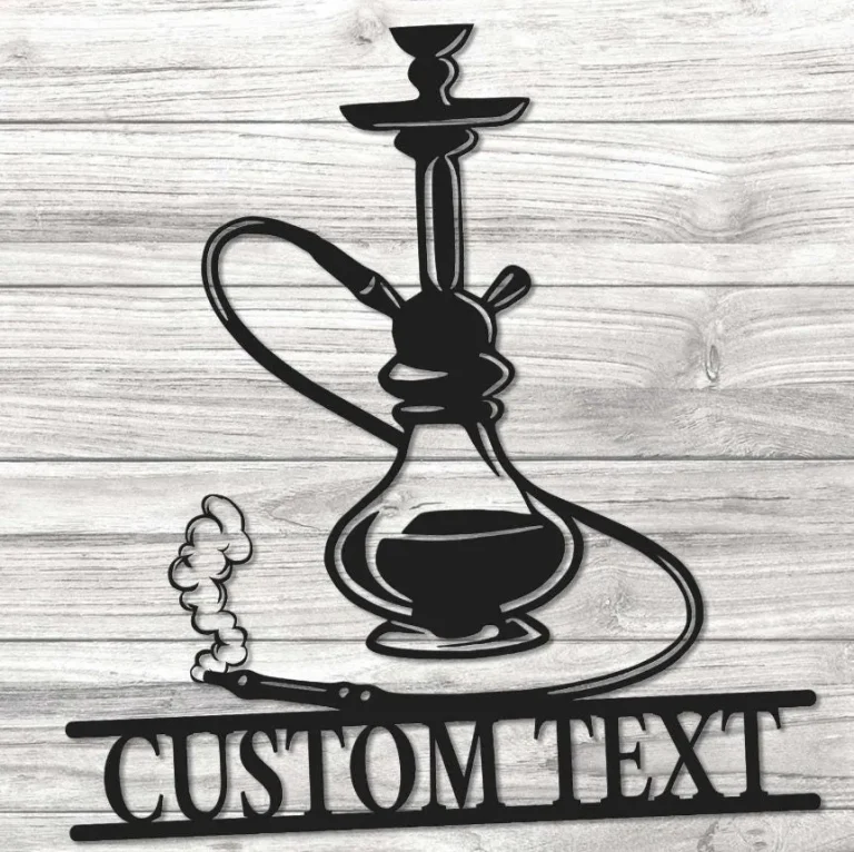 Shisha Hookah Metal Sign Wall Art, Personalized Hookah Shop Name Sign Decor, Custom Smoke Shop Name Metal Art, Smoker Sign, Home Decor