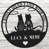 Cat Couple Name Metal Sign Wall Art, Custom Cat Lover Sign Home Decor, Cat Home Decor, Cat Lover Gift, Two Cats Wall Hanging, Outdoor Sign