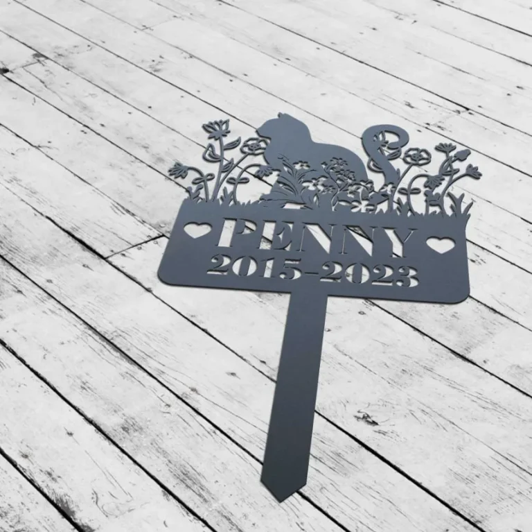 Custom Pet Memorial Stake, Personalized Cat Memorial Plaque, Pet Grave Markers, Remembrance Stake, Cat Lover Sign, Garden Name Metal Decor