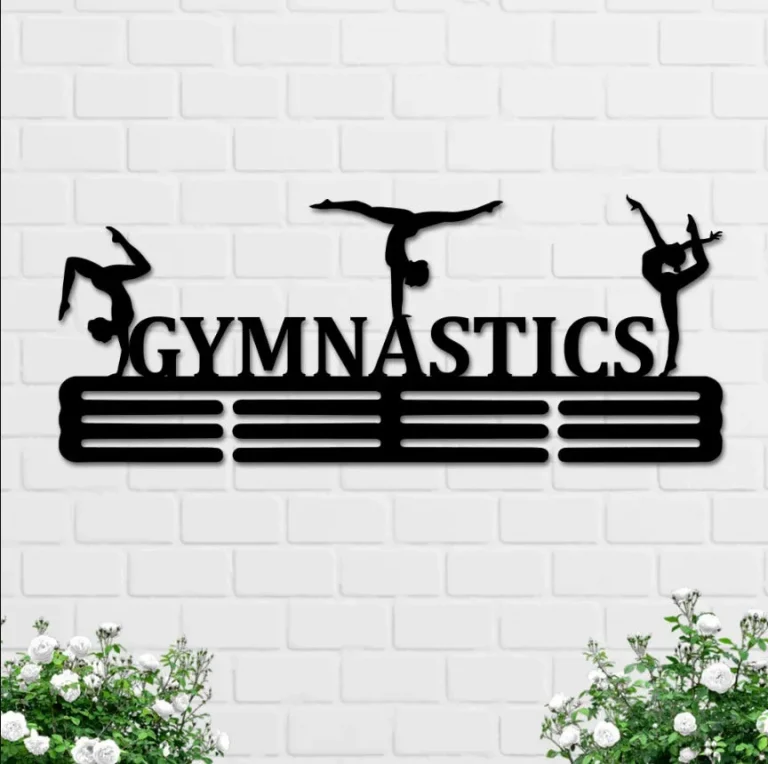 Custom Medal Hanger Monogram Art, Personalized Gymnastics Medal Hanger, Gymnast Medal Holder Display, Tiered Award Rack Sports Medal Hanger