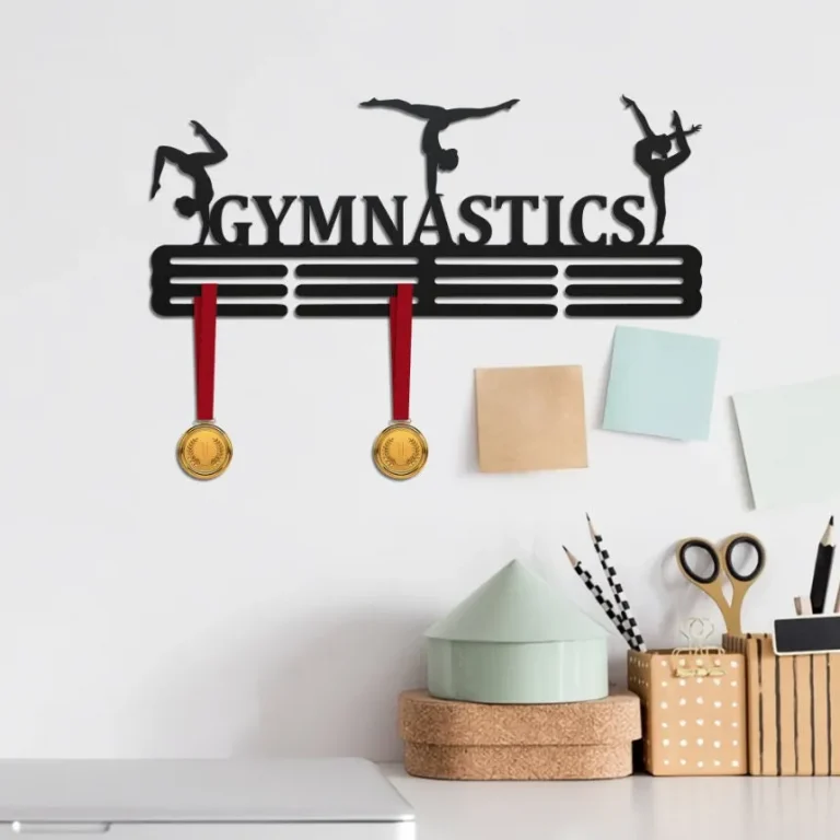 Custom Medal Hanger Monogram Art, Personalized Gymnastics Medal Hanger, Gymnast Medal Holder Display, Tiered Award Rack Sports Medal Hanger