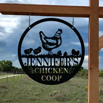 Family Chicken Name Sign, Custom Eggs Farmhouse Name Sign, Personalized Hen House Coop Sign, Chicken Farm Metal Art, Our Little Coop Sign