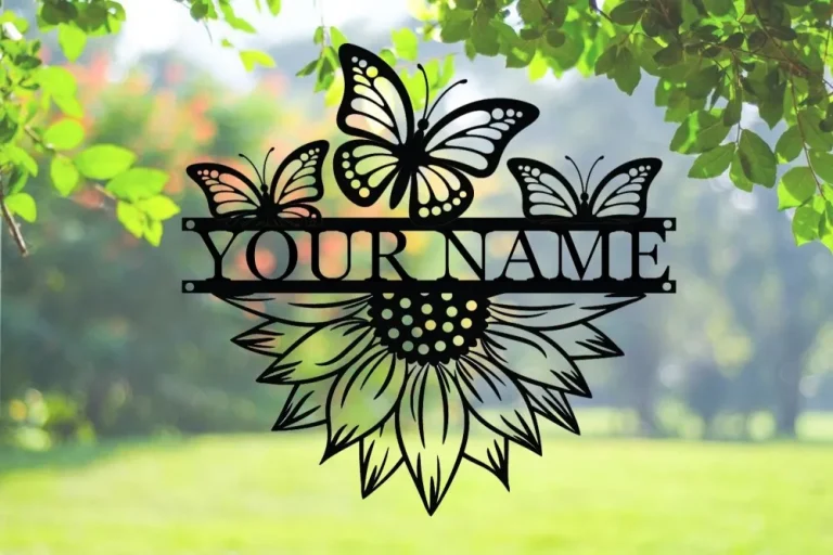 Personalized Butterfly Metal Wall Art | Custom Name Metal Sign | Butterfly Sign | Butterfly Garden Sign | Mother's Day Gift | Outdoor Decor