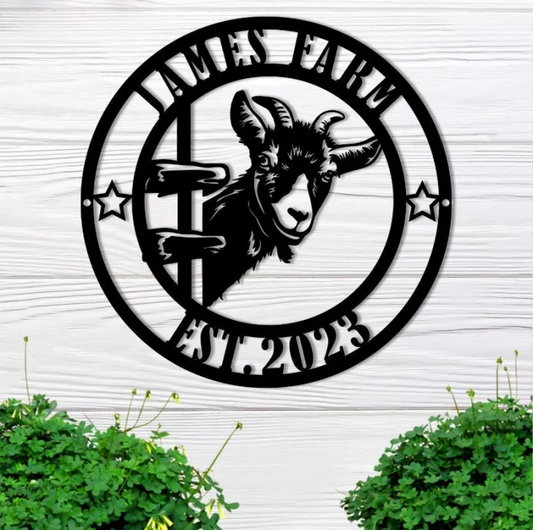 Goat Farm Monogram Metal Sign Wall Art, Custom Goat Ranch Metal, Personalized Goat Lover Sign Decor, Farmhouse Metal, Ranch Farm Sign