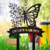 Custom Butterfly Garden Sign, Butterfly Garden Stake, Personalized Garden Name Metal Sign, Garden Art, Garden Decor, Butterfly Garden Sign