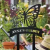 Custom Butterfly Garden Sign, Butterfly Garden Stake, Personalized Garden Name Metal Sign, Garden Art, Garden Decor, Butterfly Garden Sign