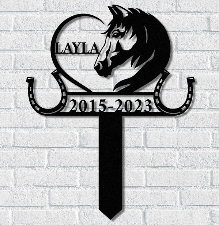 Custom Infinity Horse Memorial Stake, Metal Horse Grave Marker, Remembrance Stake, Metal Horse Garden Stake, Horse Sympathy Gift, Horse Loss Gift