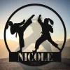 Girl Taekwondo Martial Arts Metal Sign Wall Art, Personalized Tae Kwon Do Name Sign Decor, Custom Martial Arts Metal Art, Karate Dojo Decor