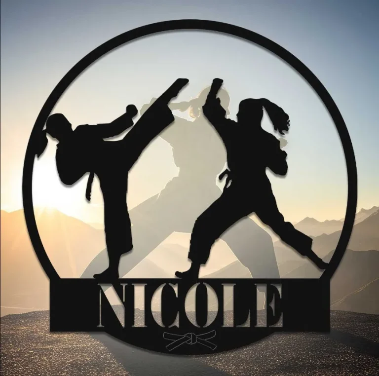 Girl Taekwondo Martial Arts Metal Sign Wall Art, Personalized Tae Kwon Do Name Sign Decor, Custom Martial Arts Metal Art, Karate Dojo Decor